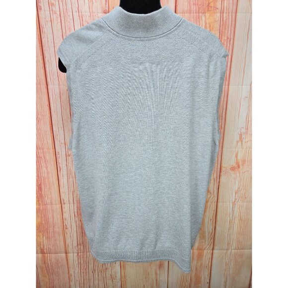 Tommy Bahama IslandZone Sweater Vest XXL Sleeveless Pullover Gray Quarter-Zip - Picture 2 of 7